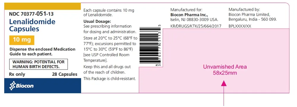 Lenalidomide Biocon capsules, hard gelatin