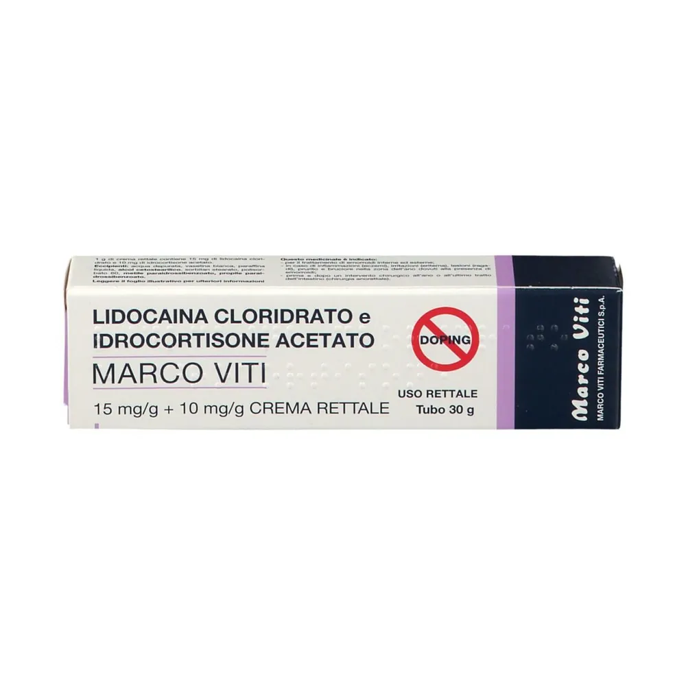 Lidocaína clorhidrato e hidrocortisona acetato Marco Viti crema