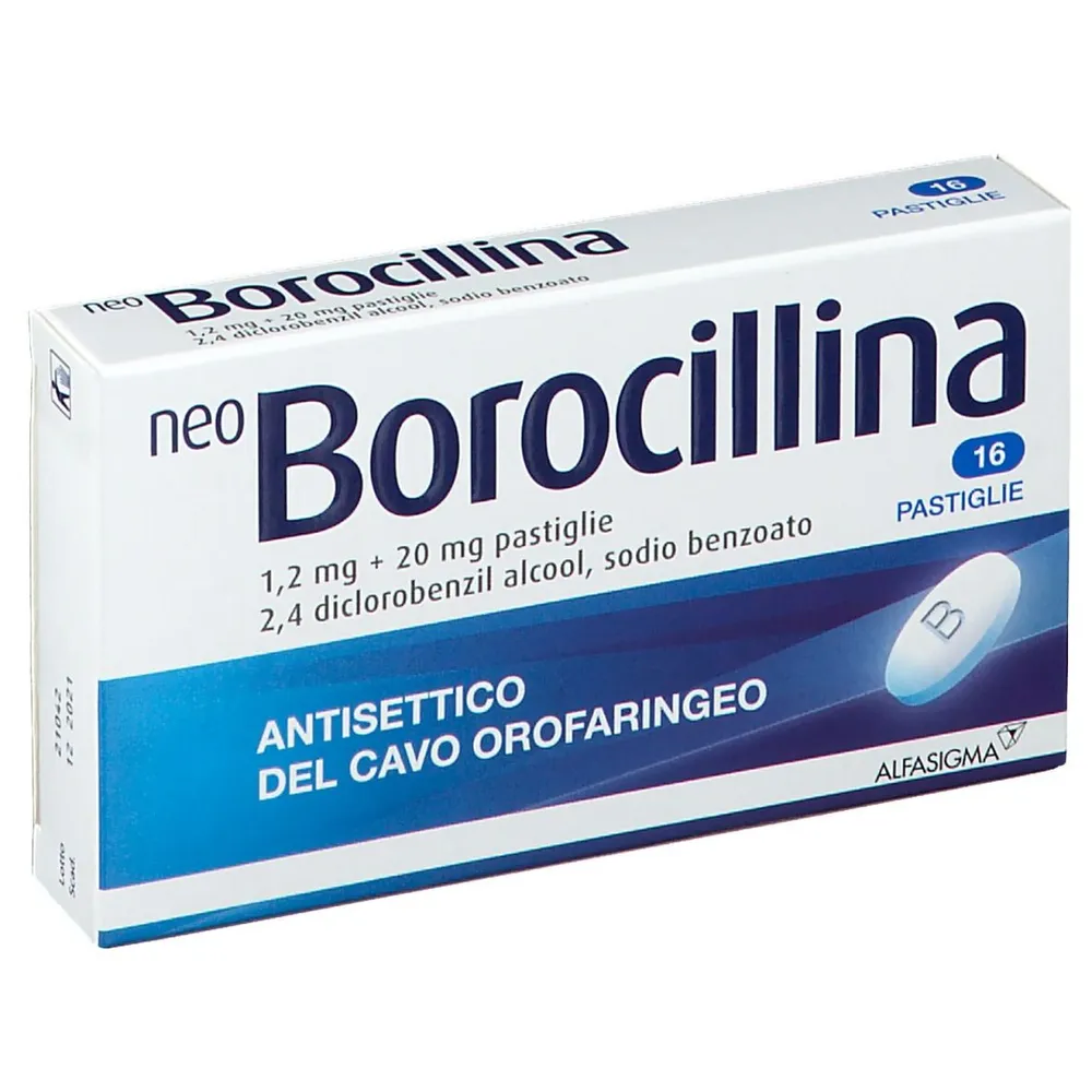 Neo Borocillina oropharyngeal antiseptic tablets, orosoluble