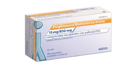 Pioglitazona y metformina Aristo comprimidos, recubiertos con película