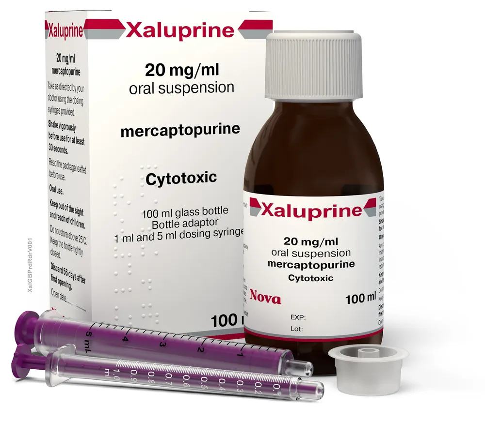 Xaluprine suspensión, oral