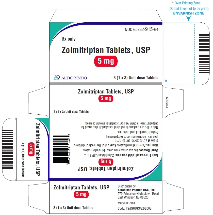 Zolmitriptan Aurobindo Pharma Italia tablets, orodispersible