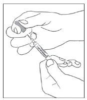 Two hands holding a syringe with a needle, one hand stabilizing the device body while the other precisely adjusts the syringe tip using fingers
