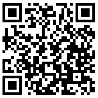 A black-and-white square-shaped QR code with characteristic patterns and three larger squares in the corners on a white background