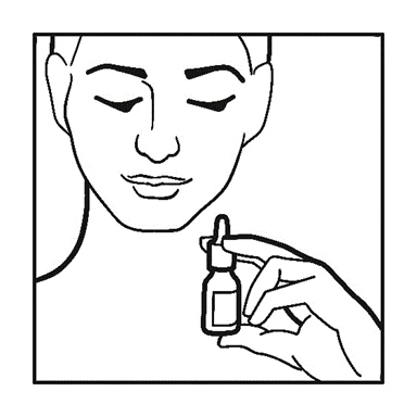 Línea dibujada en blanco y negro que representa el rostro de una persona con los ojos cerrados y una mano sosteniendo un pequeño frasco con pipeta cerca del cuello