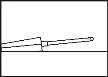 Schematic drawing showing a horizontally positioned, elongated two-part object resembling a syringe or medical tube
