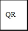 Black QR code centered on a white background, enclosed in a square frame with a thin border