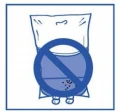 Ilustración que muestra una almohada con una mancha azul en la parte inferior, sobre la cual se encuentra un círculo azul tachado con una línea diagonal