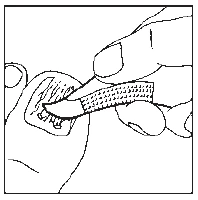 A hand holding a small scalpel making an incision on the skin of the toe, exposing subcutaneous tissue for drug administration