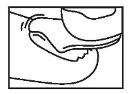 Schematic drawing showing a close-up of the mouth and lower part of the nose in black line art