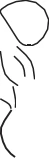 Black, simplified line drawing of a human torso outline with ribs and hip contour indicated on a white background