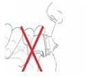 Illustration showing a hand holding a medication bottle with a large red X symbol superimposed, indicating prohibition or error
