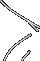 Black, minimalist line forming an arched shape resembling an eye or eyelid fragment on a white background