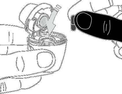 Illustration showing hands opening a circular medication package, with an arrow indicating the direction of removing the top cover