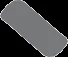 Gray rectangular object with rounded corners placed diagonally on a white background