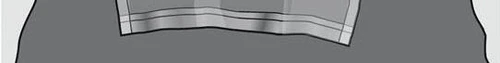 Dibujo esquemático que representa un corte transversal horizontal de capas de tejido con líneas límite y estructuras internas indicadas