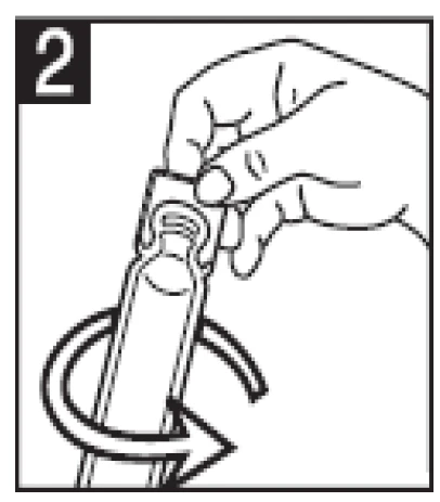 Mano que sostiene la parte superior del frasco y realiza un movimiento giratorio indicado por una flecha curva alrededor del recipiente