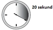 Quadrante di un orologio con un'area grigia evidenziata dalle ore 12 alle ore 3 e la scritta 20 secondi indicante il tempo trascorso