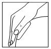Línea negra del dibujo que representa una mano con el dedo índice y medio extendidos sobre fondo blanco