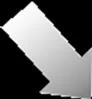 Silvery arrow pointing diagonally downward, shaped as a thick three-dimensional vector with a gradient from white to gray