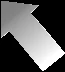 Wide gray arrow pointing diagonally upward and to the left, featuring shading and a gradient effect from dark to light
