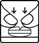 Icono negro esquemático que muestra dos flechas dirigidas hacia abajo apuntando a dos formas redondeadas que recuerdan ojos o lentes
