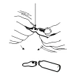 Schematic illustration showing the process of separating or opening two parts of a plastic medication package by applying pressure