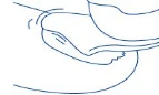 Schematic line drawing showing a close-up of a hand holding an object and applying it to a body surface for drug administration