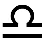 Black mathematical symbol consisting of an arc resembling the letter omega placed above two horizontal, parallel lines