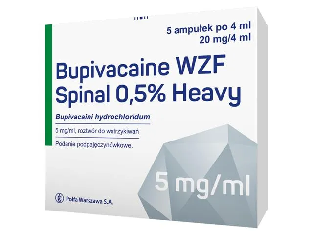 Bupivacaine wzf spinal 0,5% heavy solution for injection