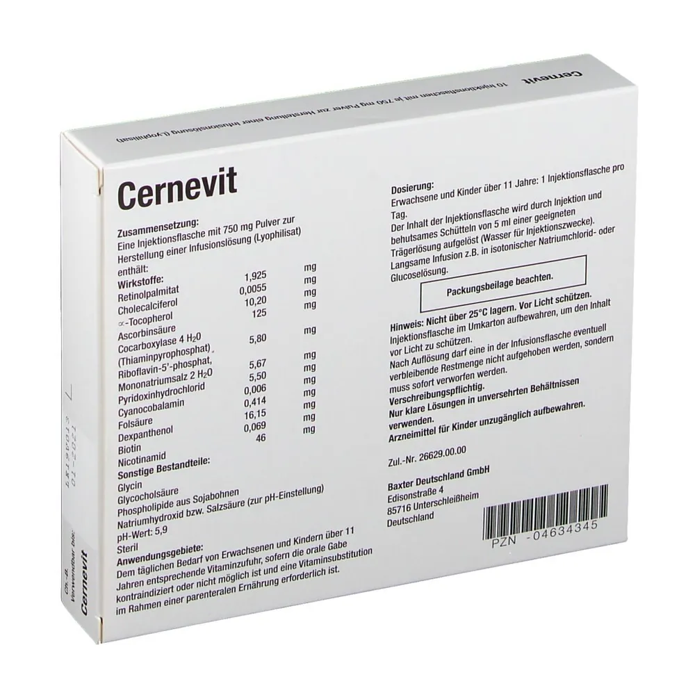 Cernevit polvo para preparación de solución para inyección y perfusión