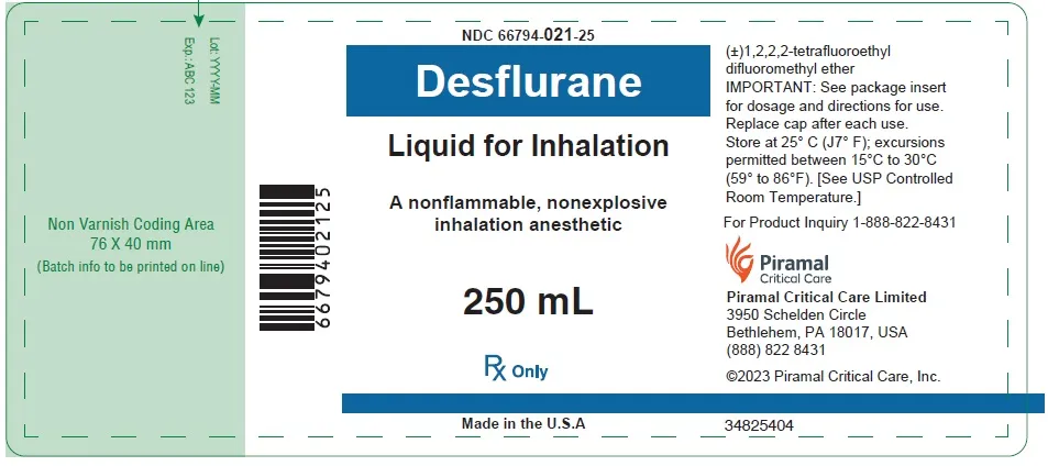 Desflurano Piramal soluzione, per inalazione