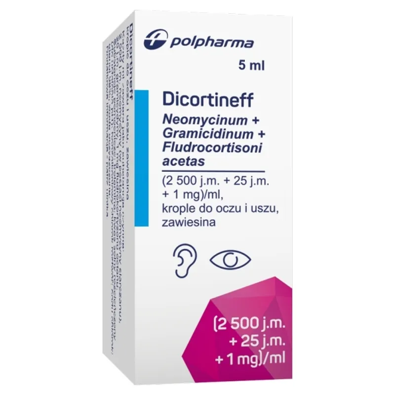Dicortineff drops, ophthalmic and otic, suspension