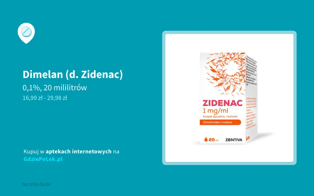 Dimelan drops, oral solution
