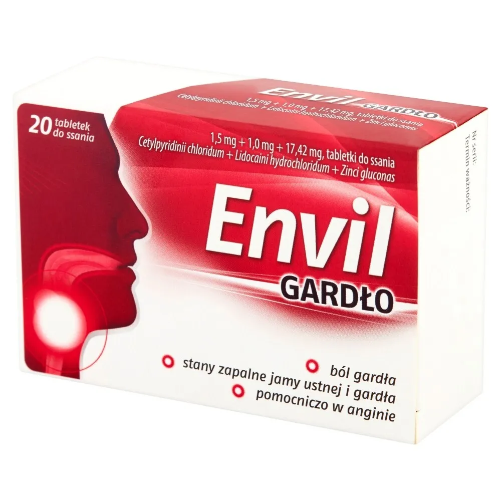 Envil garganta compresse per uso orale