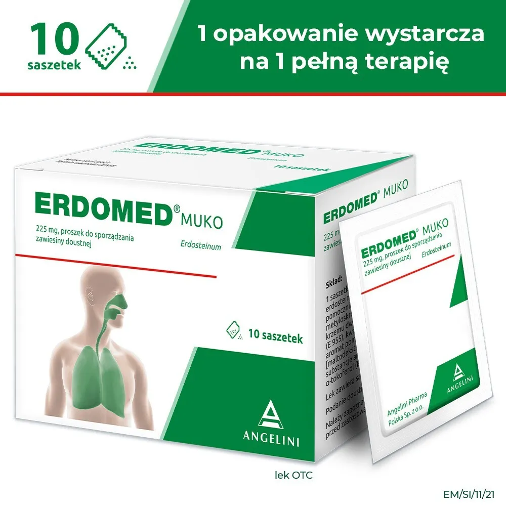 Erdomed Muko polvo para preparación de suspensión oral