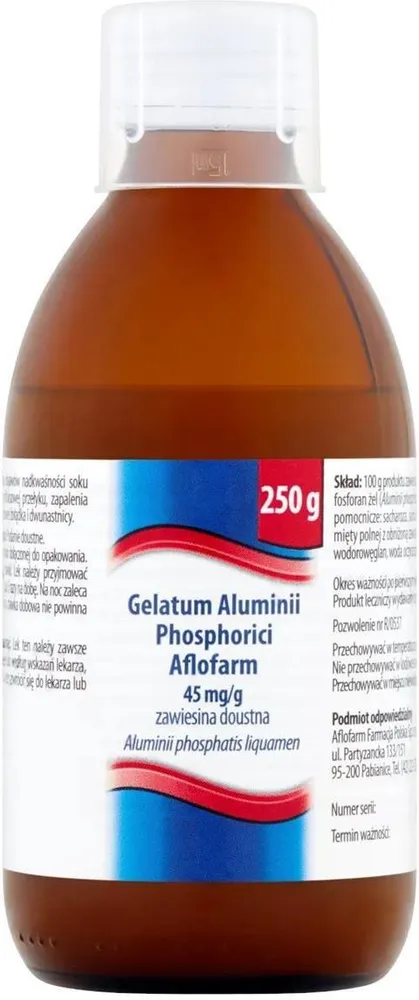 Gelatina phosphorici aluminii suspensión, oral