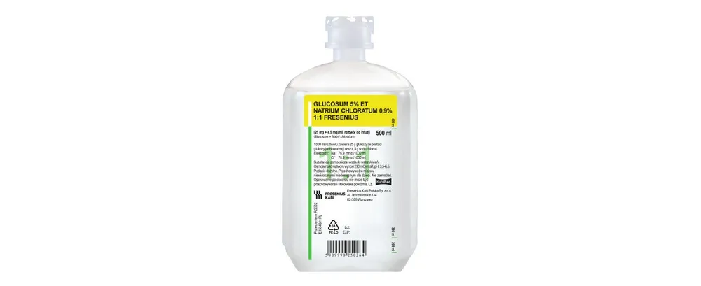 Glucose 5% and sodium chloride 0,9% 1:1 fresenius solution for infusion