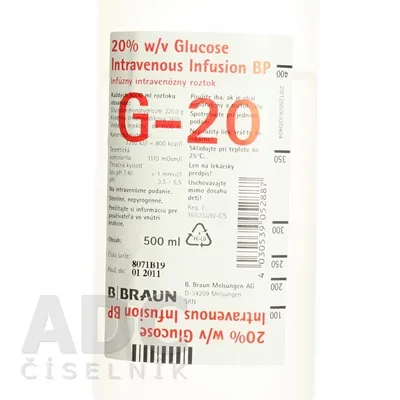 Glucose 20 braun solution for infusion