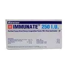 Immunate 250 iu fviii/190 iu vwf solution for injection, powder and solvent for preparation of