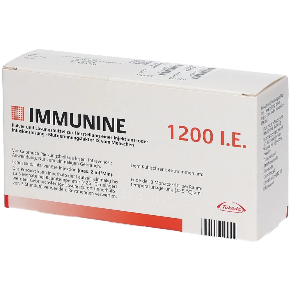 Immunine 1200 IU polvo y disolvente para preparación de solución para inyección o infusión