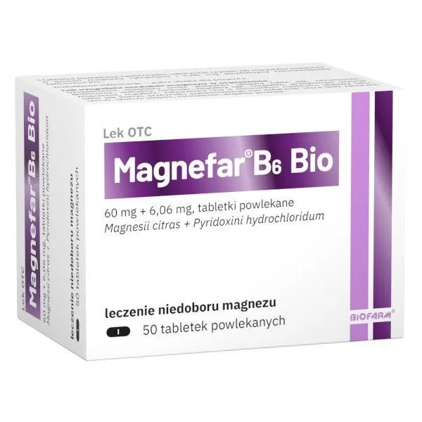 Magnefar b6 bio tablets, film-coated