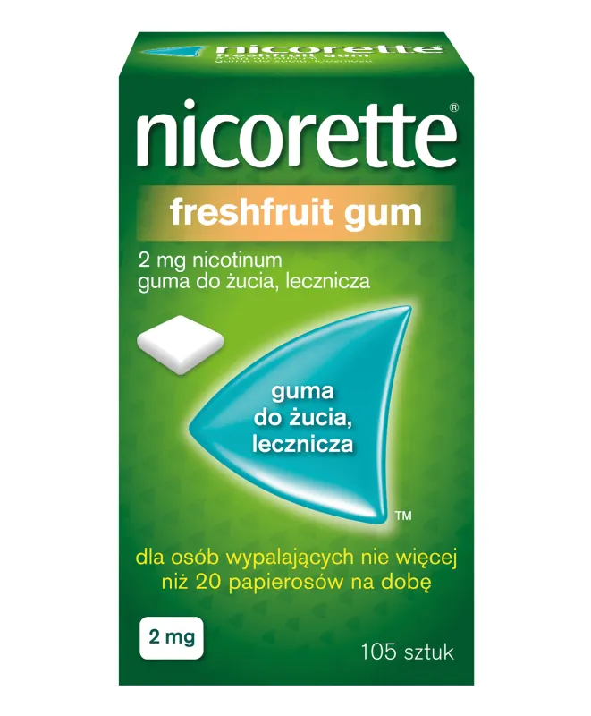 Nicorette FreshFruit chicle goma de mascar, medicinal
