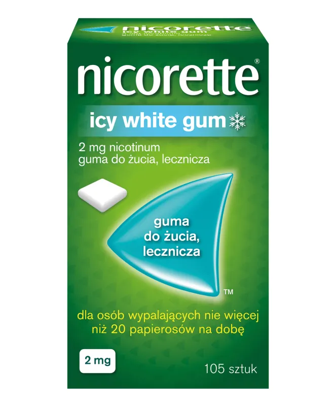 Nicorette Icy White chicle goma de mascar, medicinal