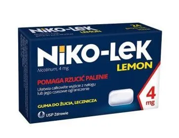 Niko-lek lemon chewing gum, medicinal