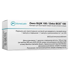 Onko BCG 100 polvere e solvente per sospensione per instillazione vescicale