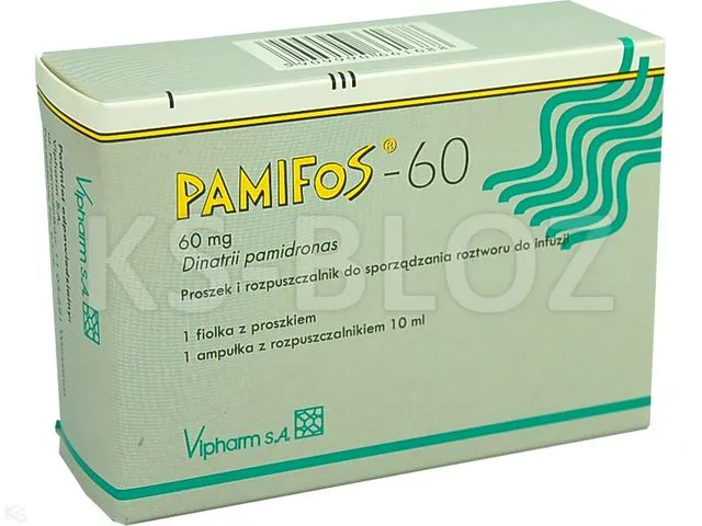 Pamifos-60 powder and solvent for preparation of infusion solution