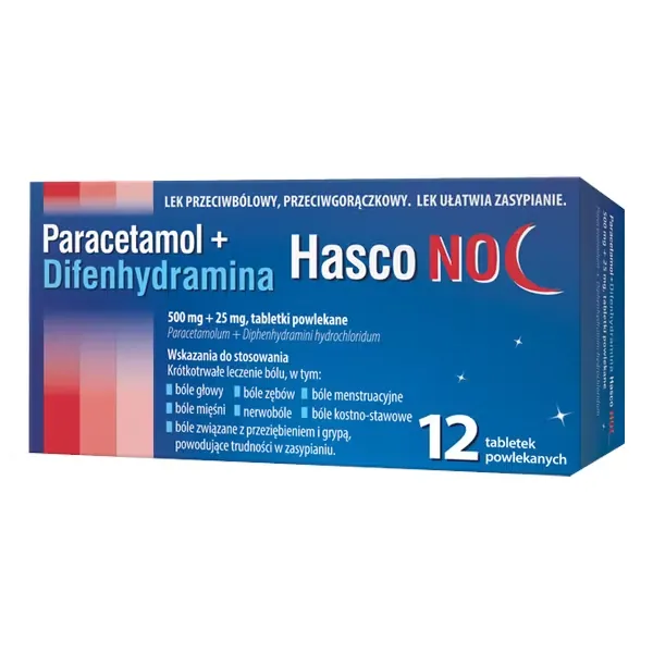 Paracetamol + diphenhydramine hasco night tablets, film-coated