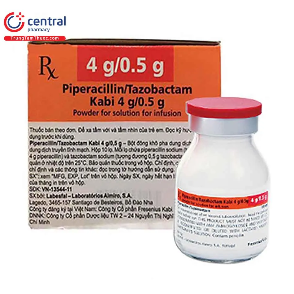Piperacillin/tazobactam kabi 4 g + 0.5 g solution for infusion, powder for preparation of