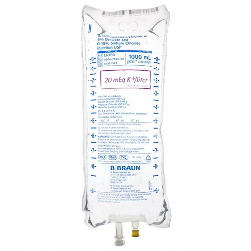 Potassium Chloride 0,15% + Glucosa 5% B. Braun solución para infusión